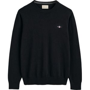 GANT - Cotton Crew - Trui - Zwart - Regular Fit