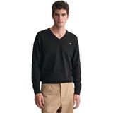 GANT - Cotton V-Neck - Trui - Zwart - 100% Katoen - Regular Fit