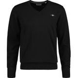 GANT - Cotton V-Neck - Trui - Zwart - 100% Katoen - Regular Fit