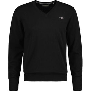 GANT - Cotton V-Neck - Trui - Black - 100% Katoen - Regular Fit