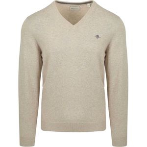 Gant trui v-hals beige effen