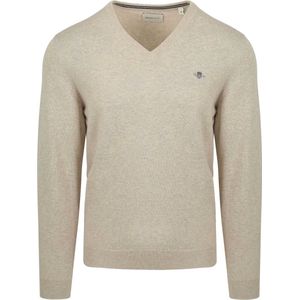 Gant Trui V-Hals Greige - Heren - Pullovers