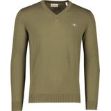 GANT - Classic V-hals Trui - Katoen - Blauw