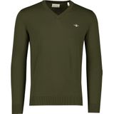 GANT - Classic V-hals Trui - Katoen - Blauw