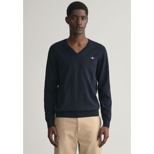 GANT - Cotton V-Neck - Trui - Evening Blue