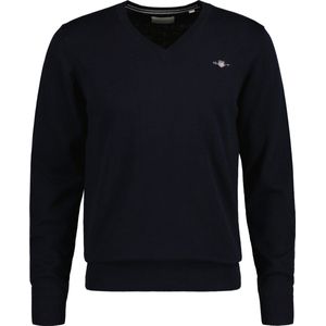 Gant - CLASSIC COTTON V-NECK - Gebreide Trui - Zwart - 100% Katoen