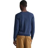 GANT - Classic Cotton V-Neck - Trui - Dark Jeansblue Melange