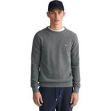 Gant Rundhalspullover COTTON PIQUE C-NECK mit Logostickerei auf der Brust