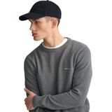 Gant - COTTON PIQUE C-NECK - Trui - Donkergrijs - Met Logoborduursel op Borsthoogte