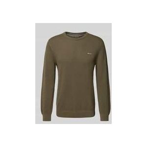 Strickpullover mit Label-Stitching Modell 'PIQUE'