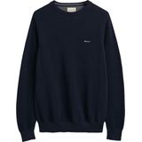 Gant Rundhalspullover COTTON PIQUE C-NECK mit Logostickerei auf der Brust