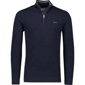 GANT - Cotton Pique Half Zip Pullover - Evening Blue - 5XL