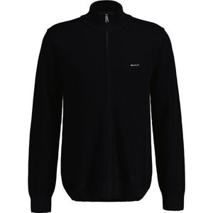 Gant Strickjacke "COTTON PIQUE ZIP CARDIGAN", mit Logostickerei auf der Brust