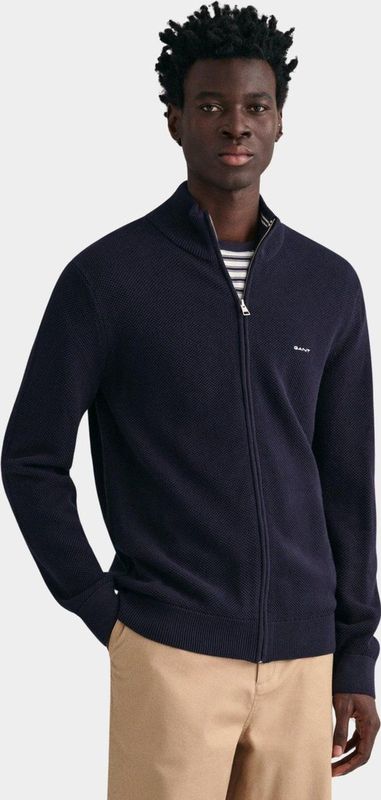 Object - Gehaakt Vestje - Blauw - Korte Mouwen - V-hals