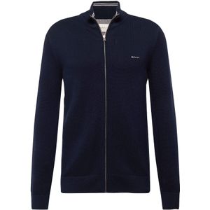 GANT - Cotton Cardigan - Vest - Evening Blue - 100% Katoen