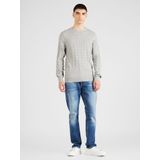 Gant Strickpullover COTTON CABLE C-NECK mit Wappen-Logostickerei auf der Brust