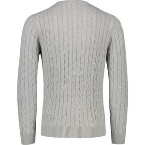 Gant - Cable Trui - Katoen - Melange - Regular Fit - Crew Neck