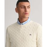 GANT - Cotton Cable C-Neck - Trui - Zwart