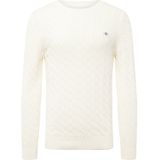 GANT - Cotton Cable C-Neck - Trui - Zwart