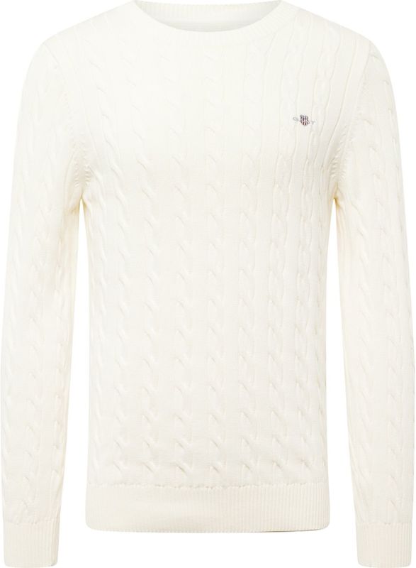 GANT - Cotton Cable C-Neck - Trui - Zwart