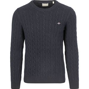 Gant, Truien, Heren, Blauw, L, Rondgebreide trui