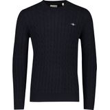 GANT - Cotton Cable C-Neck - Trui - Zwart