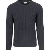 GANT - Cotton Cable C-Neck - Trui - Zwart