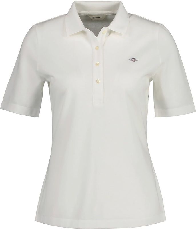 GANT - Piqué Polo Shirt - Katoen - Slim Fit - Korte Mouwen - Zijsplitten