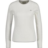 GANT Dames Stretch Cotton Cable C-Neck Trui, Eggshell, Standaard, Eggshell., XXS