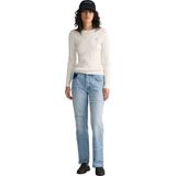 GANT Dames Stretch Cotton Cable C-Neck Trui, Eggshell, Standaard, Eggshell., XXS