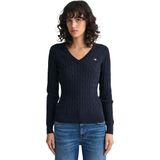 Gant - 4800101 - Trui - Blauw - Katoen - V-Hals