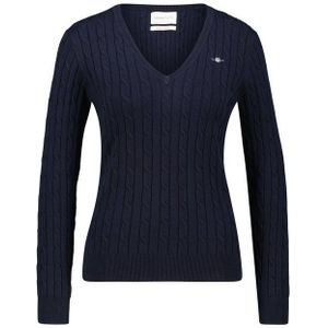 Gant Gebreide Trui Stretch Cotton Cable v-Neck