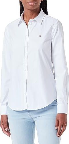 GANT Dames Slim Stretch Oxford Shirt Blouse, wit, 34