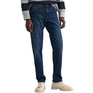 GANT Heren slim jeans, dark blue worn IN, standaard, Dark Blue Worn in, 32W / 34L