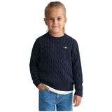 GANT - Gebreide Trui - Marineblauw - Katoen - Lange Mouwen