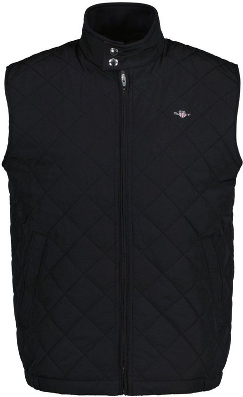 GANT - Quilted Windcheater Vest - Zwart - Bodywarmer