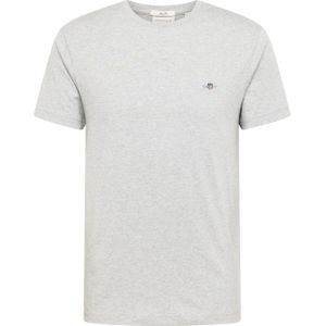 GANT - Shield SS T-shirt - Grijs Melange - Gemengd - Slim Fit - Ronde Hals