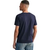 GANT Heren slim shield v-hals T-shirt, zwart, standaard, zwart, XXS