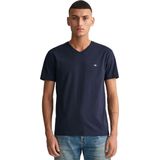GANT Heren slim shield v-hals T-shirt, zwart, standaard, zwart, XXS