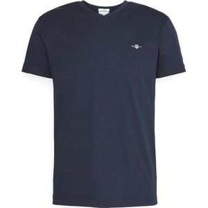 GANT Heren slim shield v-hals T-shirt, zwart, standaard, zwart, XXS