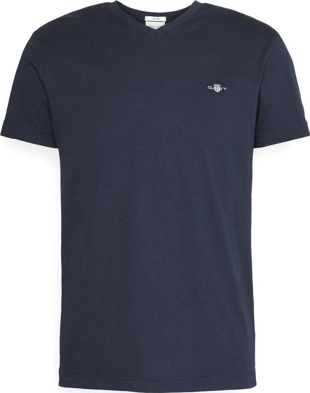 GANT Heren slim shield v-hals T-shirt, zwart, standaard, zwart, XXS