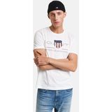 GANT - T-shirt - Katoen - Korte Mouwen - Ronde Hals - GANT Schildgrafiek