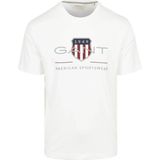 GANT - T-shirt - Katoen - Korte Mouwen - Ronde Hals - GANT Schildgrafiek