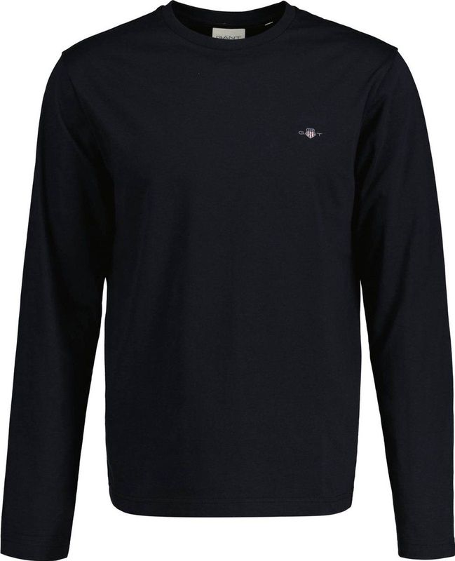 GANT - 2004049 - T-shirt - Zwart - Katoen - Lange Mouwen