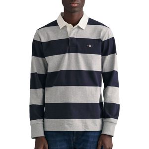 Gant Rugbyshirt REG SHIELD BARSTRIPE HEAVY RUGGER mit Logostickerei auf der Brust