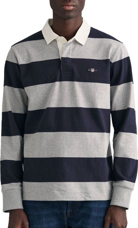 Gant - Rugger - Poloshirt - Grijs Blauw - Katoen