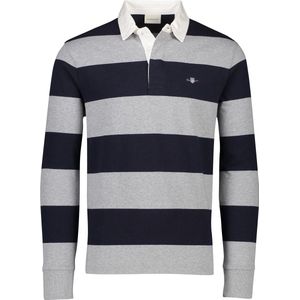Gant - Rugby Trui - Grijs-Blauw Gestreept - 100% Katoen