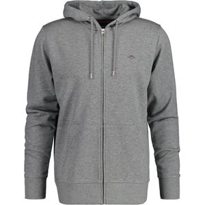 GANT - Shield Full Zip Hoodie - Vest - Grijs - Katoen/Polyester