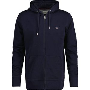 GANT - Shield Full Zip Hoodie - Vest - Blauw - Katoen en Polyester
