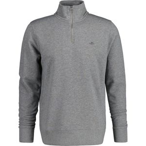 GANT - Shield Half Zip Sweat - Trui - Grijs - Katoen en Polyester